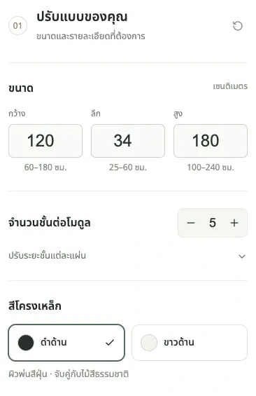แผงปรับ Metwork แสดงขนาด 120 × 34 × 180 ซม. จำนวน 5 ชั้นและสีโครง